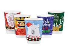 Pappbecher Heigetrnkebecher doppelwandig WEIHNACHTSMIX 400ml (max 500ml), 25 Stk.