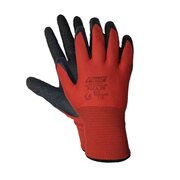 Arbeitshandschuhe , Montagehandschuhe Nylon Latex L-9 rot / schwarz 12 Paar