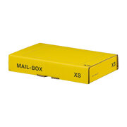 Versandkarton 244x145x43mm MAILBOX XS mit Steckverschluss wiederverschliebar fr Maxibrief gelb