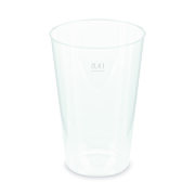 Mehrwegbecher Pfandbecher transparent PP Eichstrich 0,4 l  8,6 cm,  50 Stk.