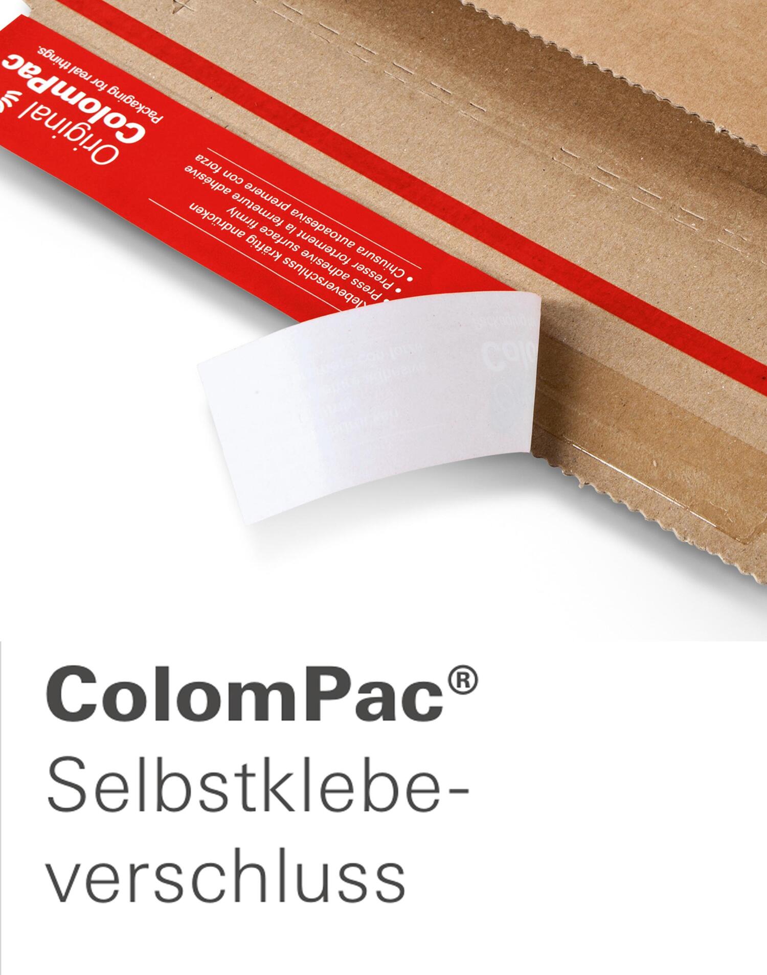 ColomPac Planversandbox 1.020 x 115 x 115mm mit Selbstklebeverschluss & Aufreifaden braun