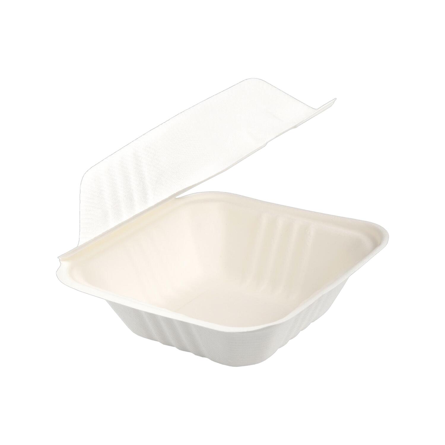 Burger-BoxenausBagasse,naturwei,15x15cm,25Stk.