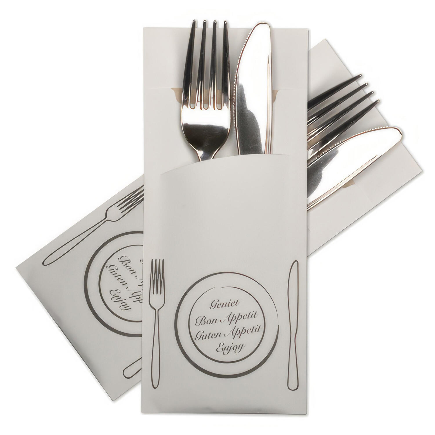 Pochetto-Eco Bestecktaschen 200x85mm Aufdruck Guten Appetit , 520 Stk.