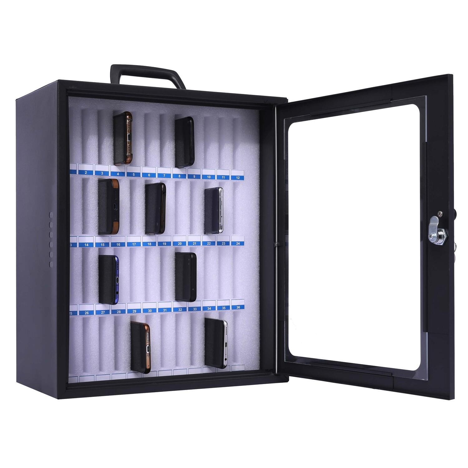 Smartphone-Schrank f�r 48 Smartphones | Abschlie�barer Aufbewahrungsschrank, dunkelgrau