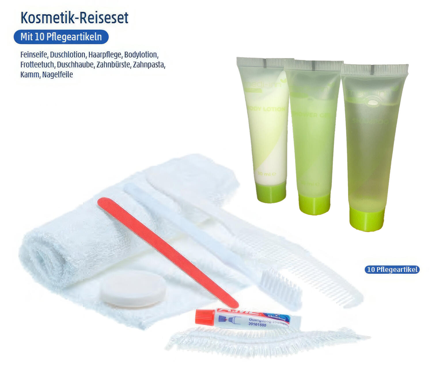Kosmetik-Reiseset fr Reisen im Reiseetui 10-teilig