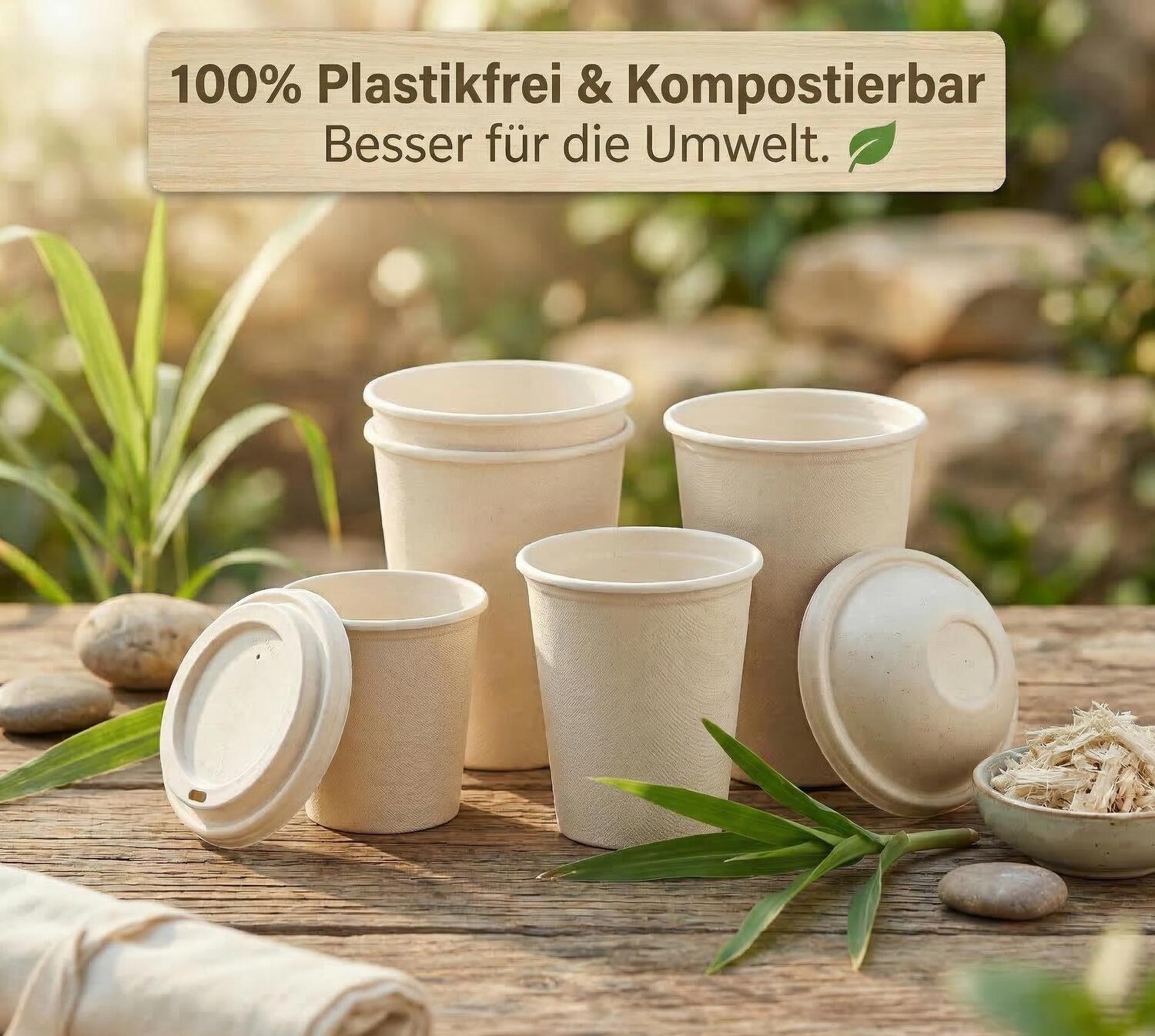 Domdeckel f�r Hei�getr�nke aus Zuckerrohr pure � 90mm, 50 Stk.
