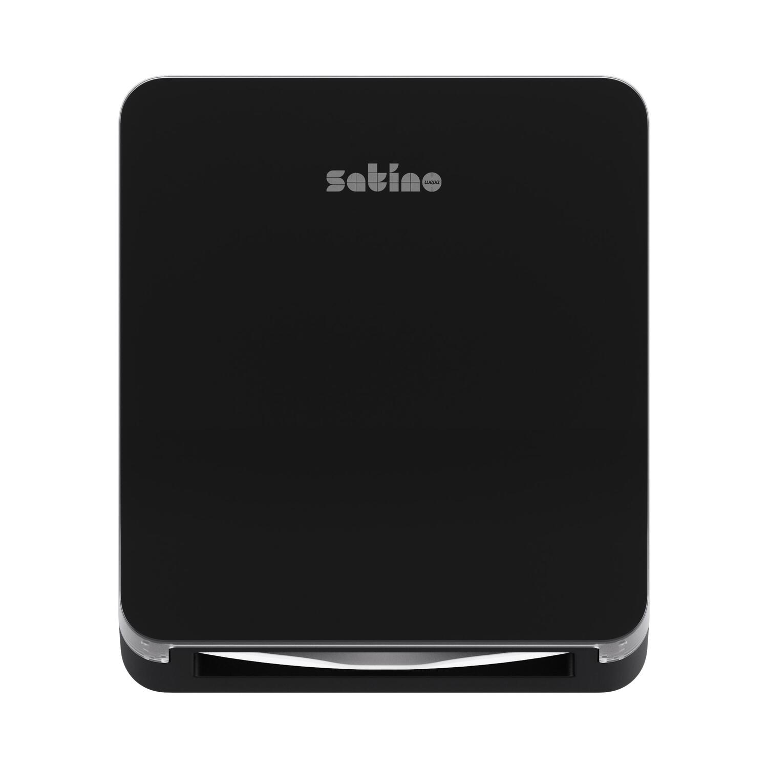 Satino Hyginity Falthandtuchspender S, System PT3, 35 cm x 30,1 cm x 16,5 cm, schwarz