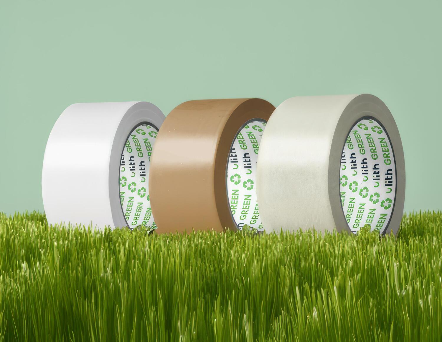 ULITH GREEN Packband Klebeband 50mmx66m mit Recyclinganteil & leise, transparent