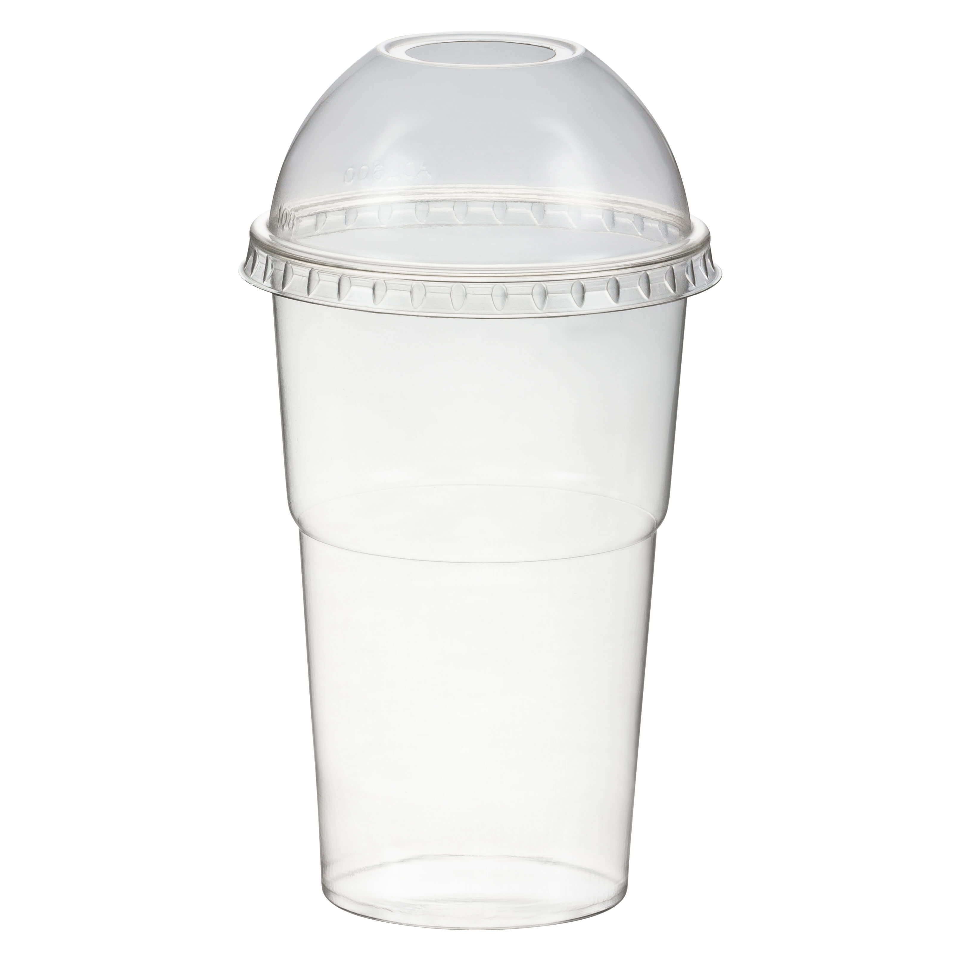 Smoothiebecher + Domdeckel mit ffnung 300 ml,  78mm, PET, glasklar, 50 Stk.